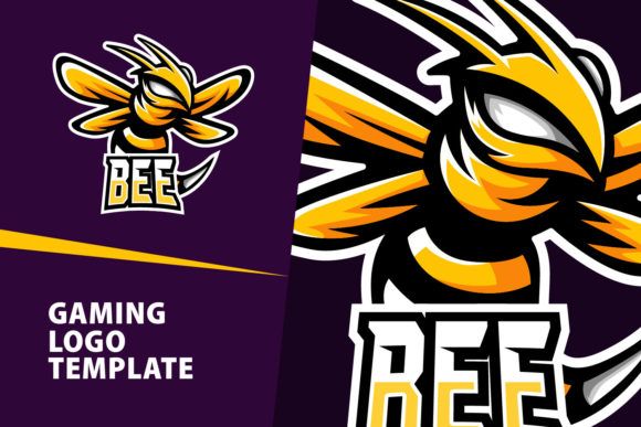 Bee Mascot Gaming Logo Design: Bold Branding for Gamers