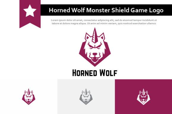 Horned Wolf Monster Shield: A Bold Esport Logo for Your Brand