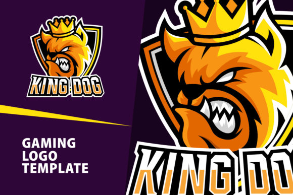 KingDog Mascot Gaming Logo: Brand Your Esports Identity
