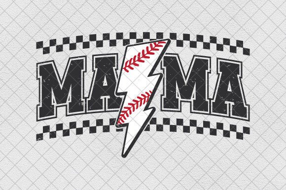 Lightning Bolt Baseball Mama Retro Mom: Vintage Sports Spirit