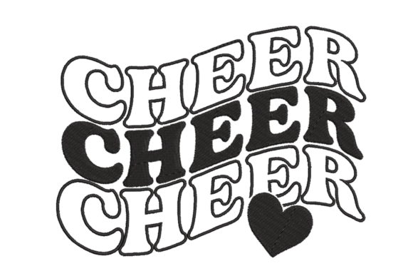 Retro Stacked Cheer with Heart: A Groovy Design Asset